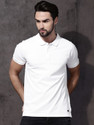 Roadster Solid Men Polo Neck White T-Shirt