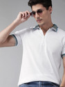 Roadster Solid Men Polo Neck White T-Shirt