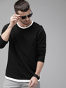 Roadster Solid Men Round Neck Black T-Shirt