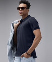 Roadster Solid Men Round Neck Blue T-Shirt