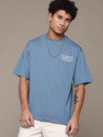 Roadster Solid Men Round Neck Blue T-Shirt