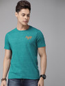 Roadster Solid Men Round Neck Blue T-Shirt