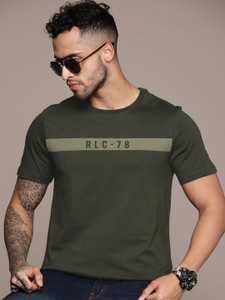 Roadster Solid Men Round Neck Green T-Shirt