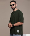 Roadster Solid Men Round Neck Green T-Shirt
