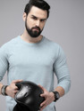 Roadster Solid Men Round Neck Grey T-Shirt
