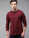 Roadster Solid Men Round Neck Maroon T-Shirt
