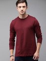 Roadster Solid Men Round Neck Maroon T-Shirt