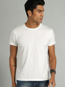 Roadster Solid Men Round Neck White T-Shirt