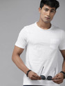 Roadster Solid Men Round Neck White T-Shirt