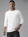 Roadster Solid Men Round Neck White T-Shirt