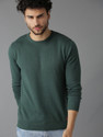 Roadster Solid Round Neck Casual Men Green