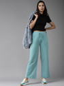 Roadster Solid Women Blue Track Pants