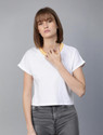 Roadster Solid Women Round Neck White T-Shirt