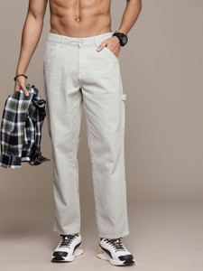 Roadster Straight Fit Men Grey Trousers