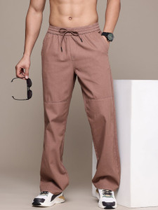 Roadster Straight Fit Men Purple Trousers