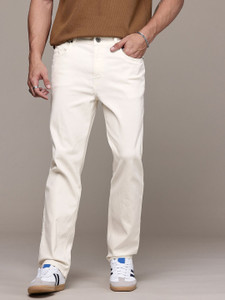 Roadster Straight Fit Men White Jeans