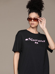 Roadster Women Printed Round Neck Pure Cotton