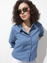 Roadster Women Regular Fit Solid Spread Collar