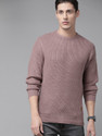 Roadster Woven Round Neck Casual Men Pink