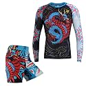 ROAR-INT MMA Rash Guard &amp; BJJ Shorts Set Kids Fight Training Grappling Wear Jiu Jitsu Gi Trunks Outfit Set