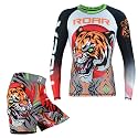 ROAR-INT MMA Rash Guard &amp; BJJ Shorts Set Kids Fight Training Grappling Wear Jiu Jitsu Gi Trunks Outfit Set