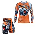 ROAR-INT MMA Rash Guard &amp; BJJ Shorts Set Kids Fight Training Grappling Wear Jiu Jitsu Gi Trunks Outfit Set