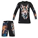 ROAR-INT MMA Rash Guard &amp; BJJ Shorts Set Kids Fight Training Grappling Wear Jiu Jitsu Gi Trunks Outfit Set