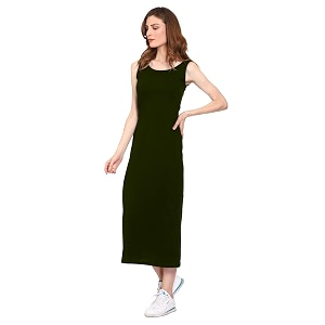 ROARERS Women Maxi Length Sleeveless Cotton Black