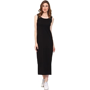 ROARERS Women Maxi Length Sleeveless Cotton Black