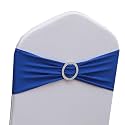 Roayl Blue Chair Sashes 50 Pack, Spandex Bands for Chairs Covers, Chair Bows for Wedding Party Banquet Decor