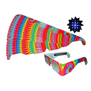 rob39s super happy fun store fireworks diffraction glasses - 50 trippy tie-dye frames  1 exclusive bonus pair plain white exterior - foldable papercardboard frames - 51 glasses total