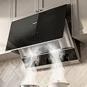ROBAM 30 Inch Range Hood, 850 CFM Vent Exhaust Fan, Quiet Brushless Motor, Touch Control, Wash-Free Filter, LED Lights, Ducted Wall Mount or Under Cabinet, Easy-Clean Kitchen Vent Hood A6720