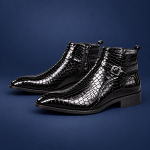 Robbie jones Crocodile Print Luxury Chelsea Boots