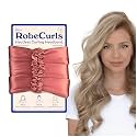 RobeCurls Original Heatless Hair Curler Set with 2 Scrunchies - Patented Satin Curling Headband with Wire Hold for Heatless Curls Overnight - Gentle Hair Curlers to Sleep In for Women & Kids, Rose