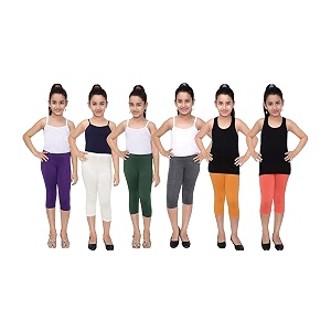 robinbosky premium girls capri leggings value combo pack of 6 - versatile colors and sizes for all ages