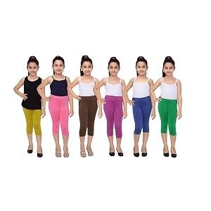 robinbosky premium girls capri leggings value combo pack of 6 - versatile colors and sizes for all ages
