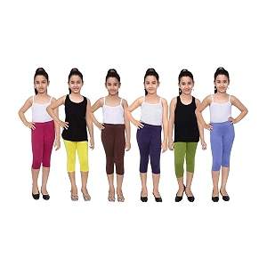 robinbosky premium girls capri leggings value combo pack of 6 - versatile colors and sizes for all ages