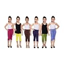 Robinbosky Premium Girls Capri Leggings Value Combo Pack of 6 - Versatile Colors and Sizes for All Ages