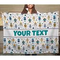 Robot Kids Throw Blanket - Custom Personalized Fleece with Name, 60x80 in