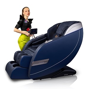 roboticvibe 4d massage chair - rv3030 wireless charging 28 auto wellness programs sl track rotary switch and led touch your prime choice of full body massage chair blue with grey