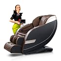 ROBOTICVIBE 4D Massage Chair - RV3030: Wireless Charging, 28 Auto Wellness Programs, SL Track, Rotary Switch and Led Touch. Your Prime Choice of Full Body Massage Chair (Black with Brown)