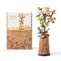 ROBOTIME 3D Wooden Flower Puzzle, Chamomile DIY Craft Kit for Adults, Artificial Flower for Home Table Decor, Gift for Women, Mom, Wife