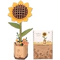 ROBOTIME Sunflower 3D Wooden Puzzle for Adults - DIY Crafts Building Kit, Relaxing Stress Relief Home Decor Art Model, Unique Birthday Gift for Mom, Women, Her