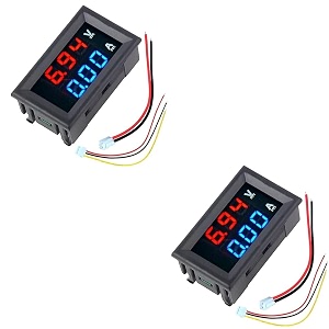 roboway mini digital voltmeter ammeter dc 100v 10a panel amp volt voltage current tester detector 05634 dual led display auto car rw-142 dc voltamp meter - 2 pieces