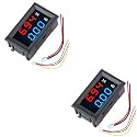 ROBOWAY Mini Digital Voltmeter Ammeter DC 100V 10A Panel Amp Volt Voltage Current Tester Detector 0.56" Dual LED Display Auto Car (RW-142 DC VoltAmp Meter - 2 Pieces)