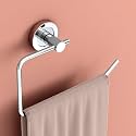 Roboxa Stainless Steel Towel Holder for Bathroom/Napkin Ring for Wash Basin/Towel Hanger/Stand/Bathroom Accessories - Pack of 1 (Chrome-Half Square)