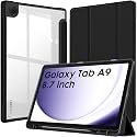 Robustrion Cover for Samsung Galaxy Tab A9 Cover Case 8.7 inch, Hybrid Shell Cover Case for Samsung Galaxy Tab A9 Tablet Cover [SM-X110/X115/X117] with Transparent Back - Black