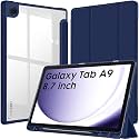 Robustrion Cover for Samsung Galaxy Tab A9 Cover Case 8.7 inch, Hybrid Shell Cover Case for Samsung Galaxy Tab A9 Tablet Cover [SM-X110/X115/X117] with Transparent Back - Navy