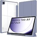Robustrion Cover for Samsung Galaxy Tab A9 Cover Case 8.7 inch, Hybrid Shell Cover Case for Samsung Galaxy Tab A9 Tablet Cover [SM-X110/X115/X117] with Transparent Back - Lavender