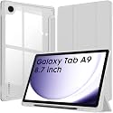 Robustrion Cover for Samsung Galaxy Tab A9 Cover Case 8.7 inch, Hybrid Shell Cover Case for Samsung Galaxy Tab A9 Tablet Cover [SM-X110/X115/X117] with Transparent Back - Grey